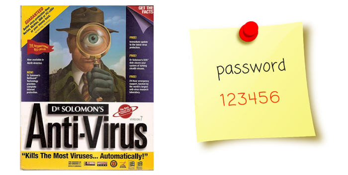 Dr. Solomons and password post-its