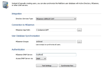 MDaemon configuration settings