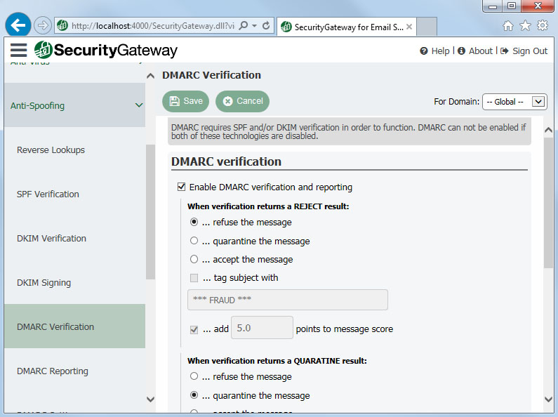 DMARC verification