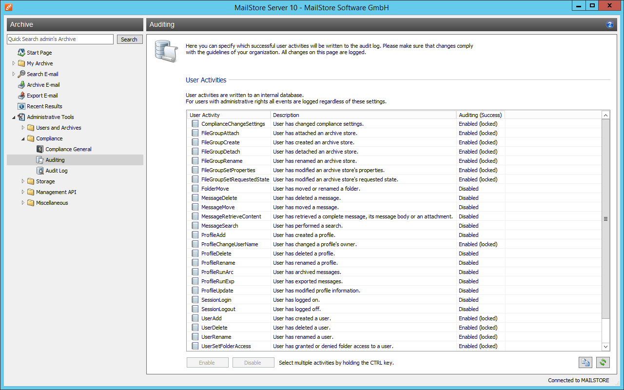 Encryption screen