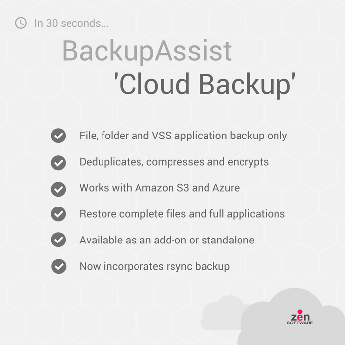 Cloud Backup in 30 Seconds